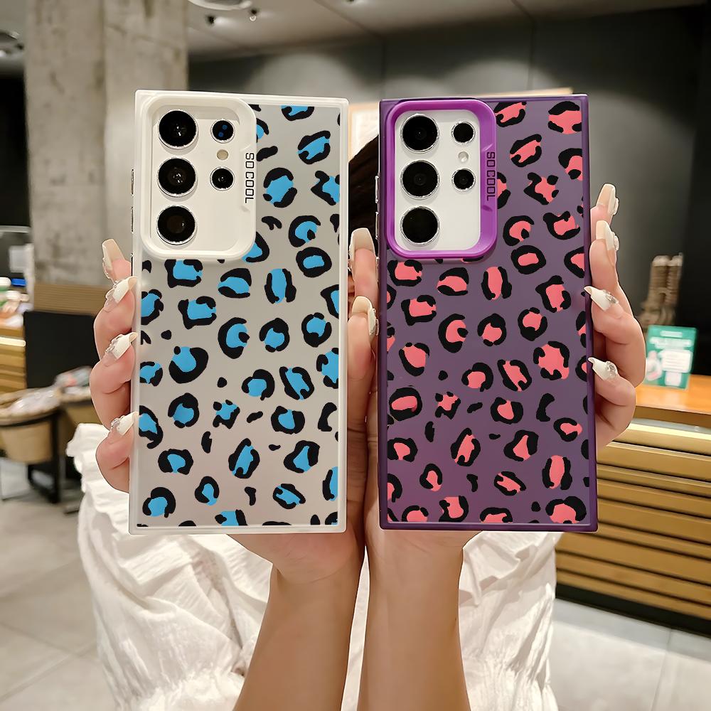 Matte Pc Case - Bright Blue Leopard Spots Phone Case
