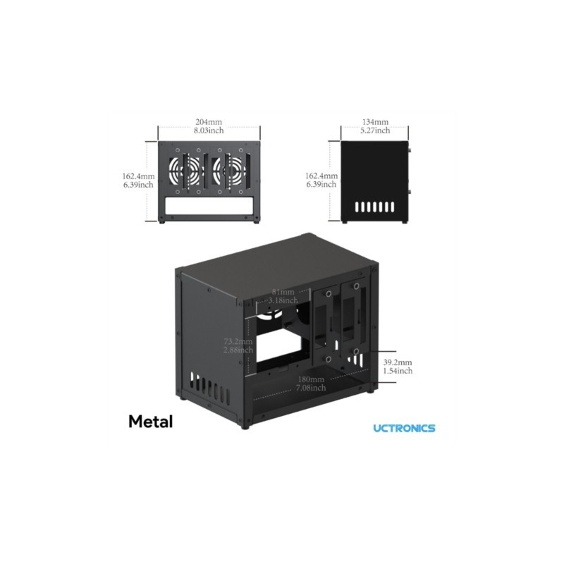 UCTRONICS Raspberry Pi Cluster - đánh giá và giá Case Fans